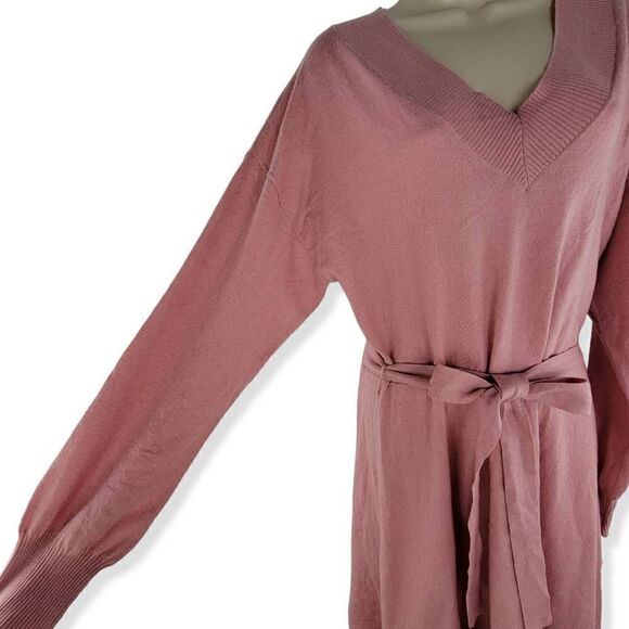 Sequin Heats Pink Sweater Dress with waist Tie XL Junior - Picture 4 of 5